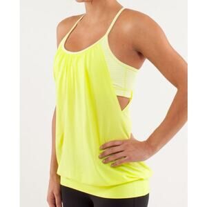 Lululemon Yellow Halter Tank Top with Built-In Bra Size 4